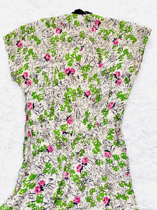 Vintage 1940s rayon floral dress As Is