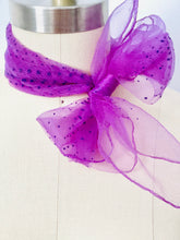 Load image into Gallery viewer, Vintage lilac color dotted scarf sheer bandana
