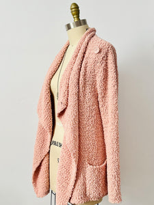 Cozy pastel pink sweater duster