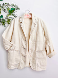 Vintage cream color denim blazer