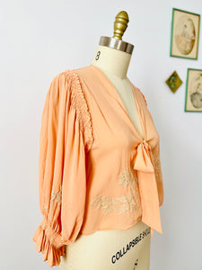 SOLD…Vintage 1930s silk bed jacket