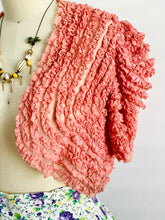 Load image into Gallery viewer, Vintage 1930s ruffled silk bolero in candy pink
