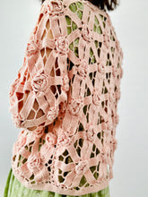 Load image into Gallery viewer, Vintage pink crochet cardigan/sweater
