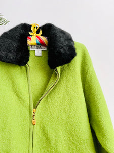 Vintage forest green wool jacket