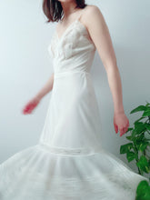 Load image into Gallery viewer, Vintage 1940s Lace Slip with Cutout Design and Pleated Flounce
