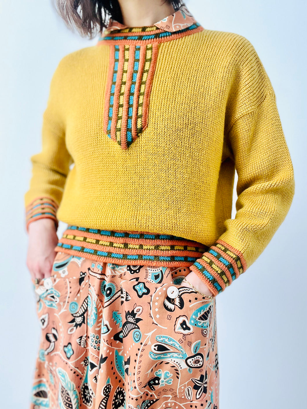 Vintage 1970s mustard color sweater