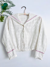 Load image into Gallery viewer, Antique Edwardian Sailor Style Cotton Top
