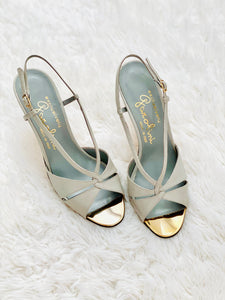 Vintage light gray Italian leather heels