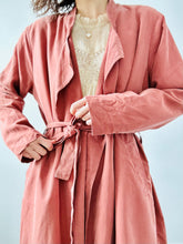 Load image into Gallery viewer, Dark mauve pink trench coat
