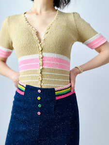 Vintage 1960s pink knit top
