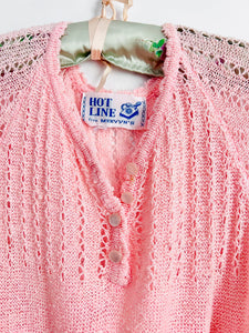 Vintage 1950s pink knit dress