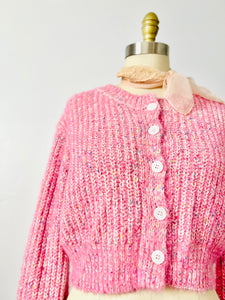 Pink confetti colors cropped sweater