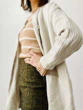 Load image into Gallery viewer, Vintage oatmeal color cotton linen duster large pockets
