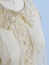 Load image into Gallery viewer, closeup of vintage 1920s chemical lace top on mannequin
