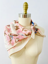 Load image into Gallery viewer, Vintage Parisian pink silk floral scarf
