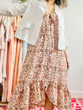 Load image into Gallery viewer, Pink floral ruffled dress

