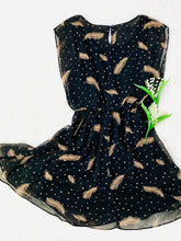 Load image into Gallery viewer, Black Polka Dots Novelty Feather Print Dress
