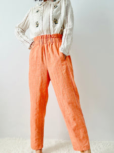 Vintage pastel paper bag waist pants