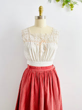 Load image into Gallery viewer, Vintage 1970s raspberry pink corduroy skirt with pockets
