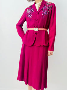 Vintage 1940s rayon dress set