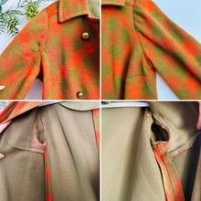 Load image into Gallery viewer, Vintage 1950s orange plaid dress coat
