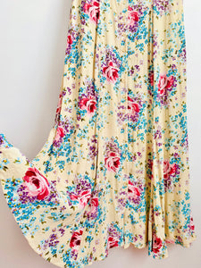 Vintage floral button down rayon dress