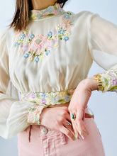 Load image into Gallery viewer, Rare antique 1910s silk embroidered top
