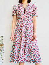 Load image into Gallery viewer, 1930s Berry Print Novelty Print Dress w Celluloid Buttons

