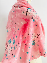 Load image into Gallery viewer, 1940s Pink and Turquoise Floral Scarf
