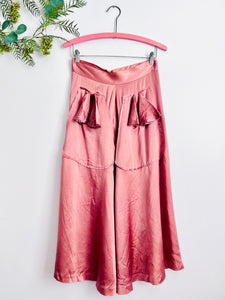 Vintage 1940s pink satin skirt
