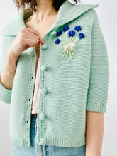 Load image into Gallery viewer, Vintage 1940s turquoise cardigan
