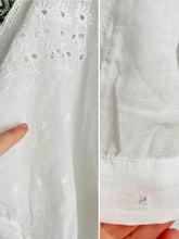 Load image into Gallery viewer, Antique Edwardian Eyelet Lace Top w Ribbon Bow 1910s Cotton Top

