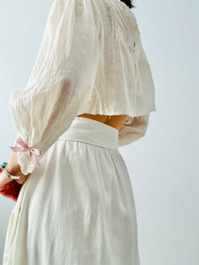 1910s Edwardian cotton skirt with pockets