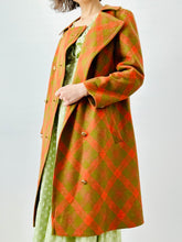 Load image into Gallery viewer, Vintage 1950s orange plaid dress coat
