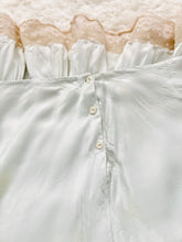 Load image into Gallery viewer, Vintage 1930s icy blue ruched satin lace lingerie skirt

