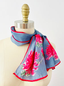Vintage 1940s floral silk scarf