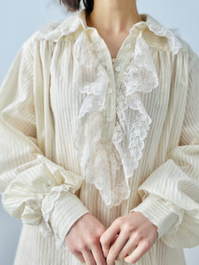 Vintage white cotton Gunne blouse/dress