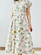 Load image into Gallery viewer, Vintage 1940s “Doves &amp; Florals” novelty print dress
