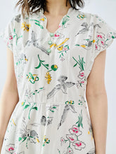 Load image into Gallery viewer, Vintage 1940s “Doves &amp; Florals” novelty print dress
