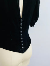 Load image into Gallery viewer, 1930s Velvet Top w Jet Black Glass Buttons Art Deco Pin
