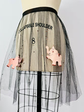 Load image into Gallery viewer, Vintage novelty tulle apron with pink elephants
