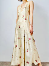 Load image into Gallery viewer, Vintage pink satin floral lingerie dress
