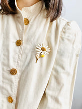 Load image into Gallery viewer, Vintage 1970s white linen jacket s balloon sleeves
