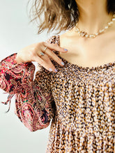 Load image into Gallery viewer, Pink floral paisley mini dress

