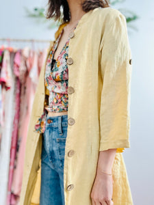 Vintage yellow linen duster
