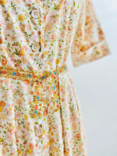 Load image into Gallery viewer, 1940s Liberty London Floral Dress Daisies Print Fall Colors

