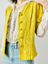 Load image into Gallery viewer, 1940s chartreuse rayon crepe top
