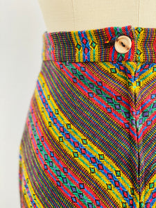 1970s chevron A line skirt fall colors on mannequin