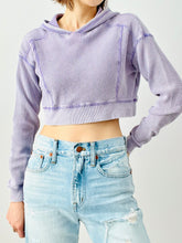 Load image into Gallery viewer, Lilac hooded waffle top

