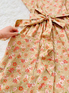Vintage 1940s floral wrap dress